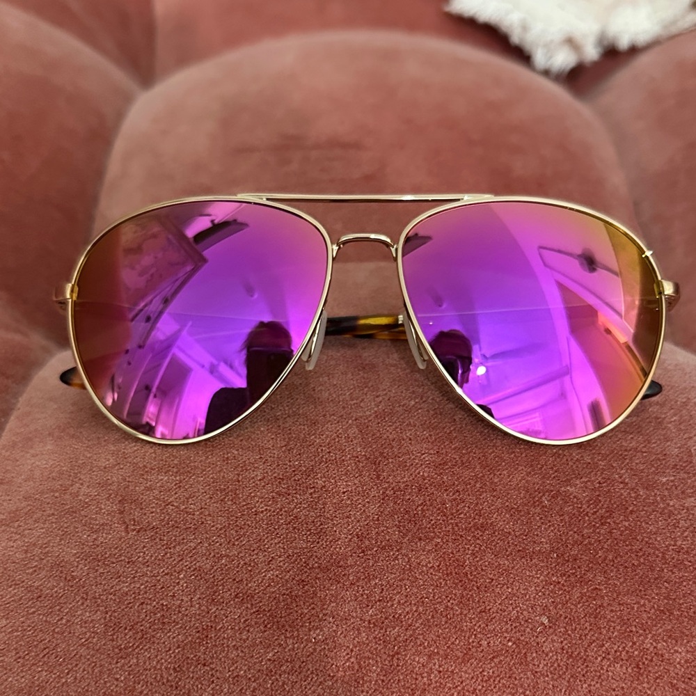 Layback SMITH Gold Aviator Sunglasses with Pink Mirror Lenses